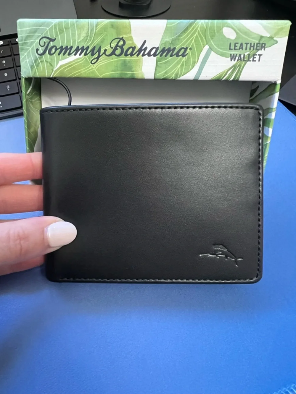 Tommy Bahama Men's Black GWP Marlin Slimfold Wallet NIB
